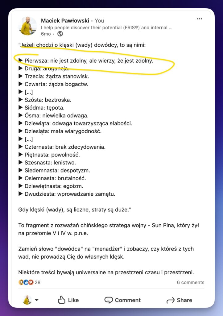 Lista oznak szefa, który nie zna własnych ograniczeń i uważa się za najbardziej kompetentnego